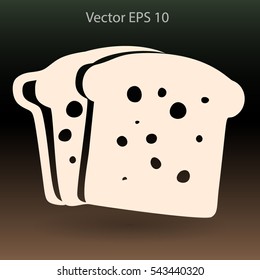 Flat sliced bread icon.