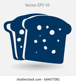 Flat sliced bread icon.