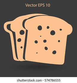 Flat sliced bread icon.