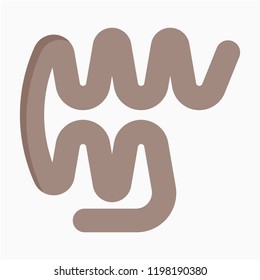 Flat small intestine pixel perfect vector icon