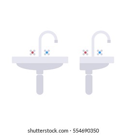 Flat small sink in profile and full face.