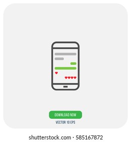 Flat smart phone screen icon vector