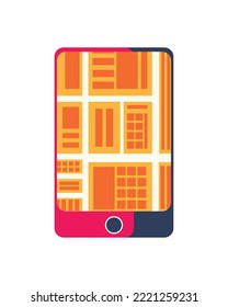 diseño de smartphone plano sobre blanco