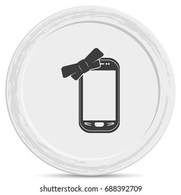Flat smartphone gift with a bow.