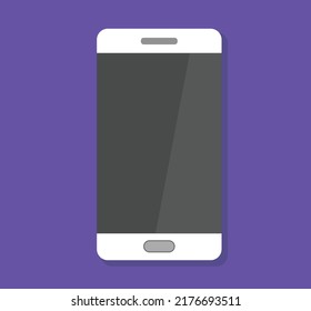 Flat Smartphone Glossy Display Screen Illustration Modern Device Icon