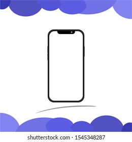 Flat smartphone icon on decorated background