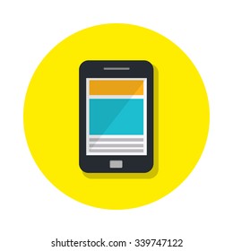 Flat smartphone icon top view