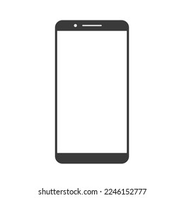 Flat Smartphone Mobile Device Vector Mockup Template