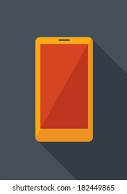 Flat Smartphone with Shadow. Vector Illustration EPS 10.