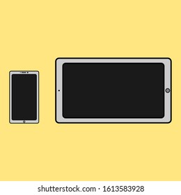 Flat Smartphone Vector Design with Yellow Background