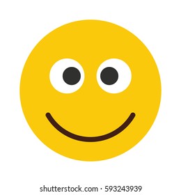 Flat smile emoji isolated on white background. Vector illustration
