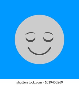 Flat Smile Icon, Simple Emoji