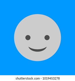 Flat Smile Icon, Simple Emoji
