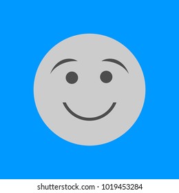 Flat Smile Icon, Simple Emoji