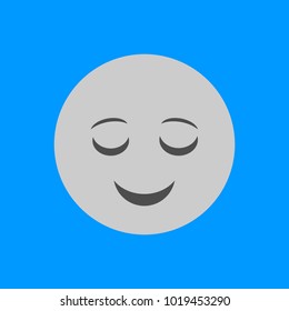 Flat Smile Icon, Simple Emoji