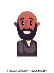 flat smiling man over white