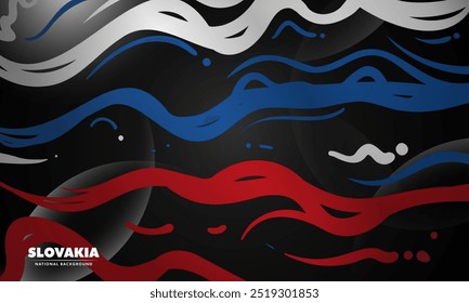 flat smoke background illustration design with white blue red colors. Slovakia independence day. Slovakia national background template