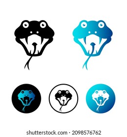 Icono de cabeza plana de serpiente