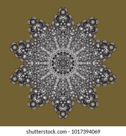 Flat snow doodle icons, snow flakes silhouette in brown, gray and neutral colors for christmas banner, cards. New year snowflake with place for your text. Nice abstract snowflakes vector design.