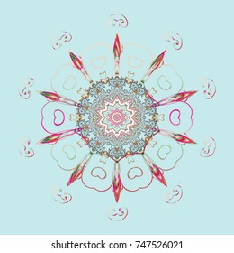 Flat snow doodle icons, snow flakes silhouette for christmas banner, cards. New year snowflake. Cute abstract snowflakes vector design on neutral, beige and gray colors.
