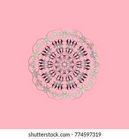 Flat snow doodle icons, snow flakes silhouette for christmas banner, cards. New year snowflake. Cute abstract snowflake vector design.