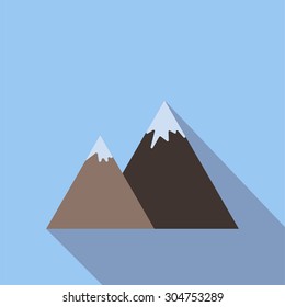 Flat Snow Mountains Icon