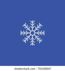 Flat snowflake. Icons isolated on a blue background. Element for your design