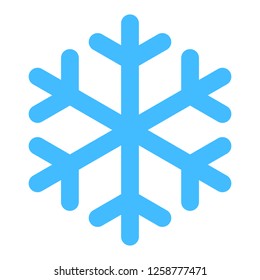 Flat snowflake low temperature sign. This design graphic element is saved as a vector illustration in the EPS file format