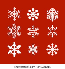 Flat snowflakes ornament vector