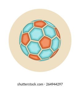 Flat Soccer Ball Icon