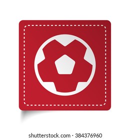 Flat Soccer Ball icon on red sticker