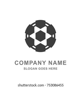 Flat Soccer Football Logo Vector Icon 
