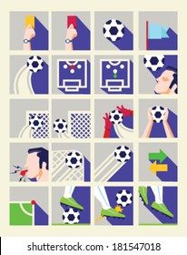 Flat Soccer Icon Collection