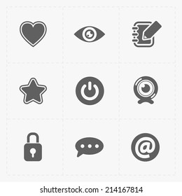 Flat social icons set on White
