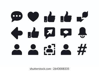 Flat Social Media Icons Set for Digital Marketing