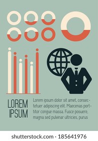 Flat Social Media Infographic. Vector Template.