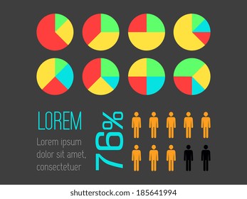 Flat Social Media Infographic. Vector Template.