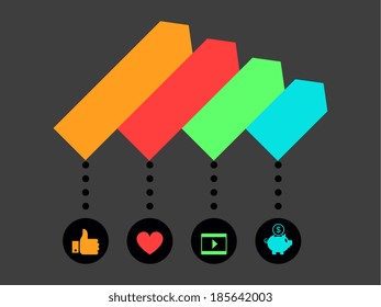 Flat Social Media Infographic. Vector Template.