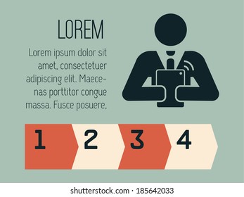 Infografía plana de medios sociales. Plantilla de vectores.