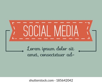 Flat Social Media Infographic. Vector Template.