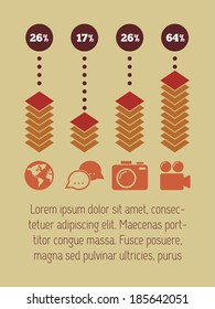 Flat Social Media Infographic. Vector Template.