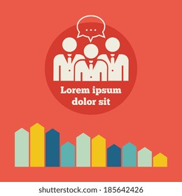 Infografía plana de medios sociales. Plantilla de vectores.