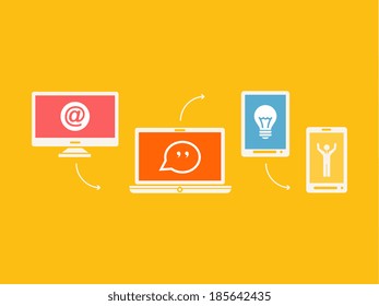 Flat Social Media Infographic. Vector Template.