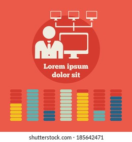Infografía plana de medios sociales. Plantilla de vectores.