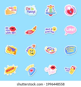 Flat Social Media Likes and Feedback Stickers