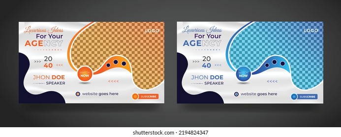 Flat Social Media Thumbnail Video Background Cover Design For Online Live Workshop Ads Or Promotional Timeline Webinar Template
