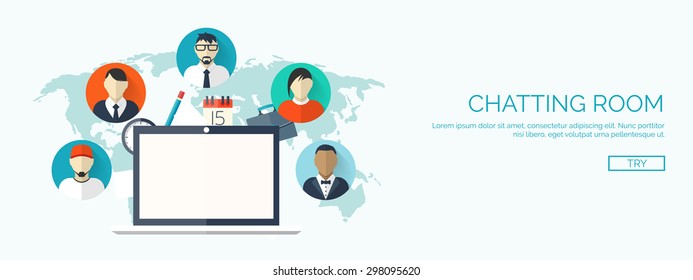 Flat social network. Chatting and emailing. Smartphone application for communication.Web chats.
