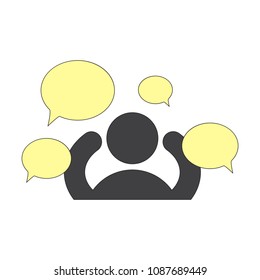 Flat social network icon, people network icon