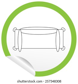 Flat sofa icon on sticker for floor plan outline. Line editable EPS10 vector furniture illustration. View from above