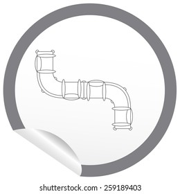 Flat sofa icon on sticker for floor plan outline. Line editable EPS10 vector furniture illustration. View from above